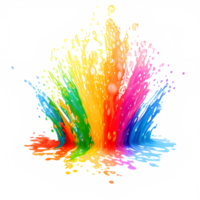 Colorful Splashes Transparent Ai Generative Background png