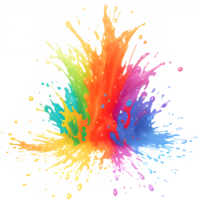 Colorful Splashes Transparent Ai Generative Background png