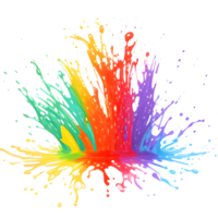 Colorful Splashes Transparent Ai Generative Background png