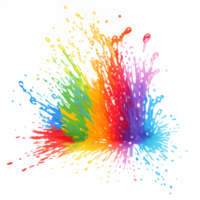 Colorful Splashes Transparent Ai Generative Background png