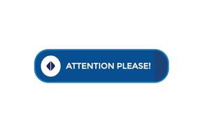 new attention please, modern, website, click button, level, sign, speech, bubble  banner, vector