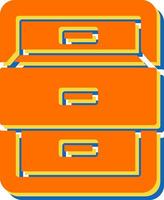 Filing cabinet with open door Vector Icon