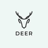 Deer head logo icon line art vector design, deer images illustration design