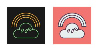 Cloudy with Rainbow Vector Icon