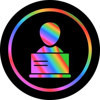 Student using laptop Vector Icon