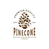 Pinecone Logo, Simple Minimalist Design Pine Tree Plant Template Vector Illustration