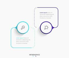 Vector Infographic label design template with icons and 2 options or steps. Can be used for process diagram, presentations, workflow layout, banner, flow chart, info graph.