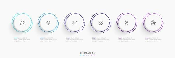 Vector Infographic label design template with icons and 6 options or steps. Can be used for process diagram, presentations, workflow layout, banner, flow chart, info graph.