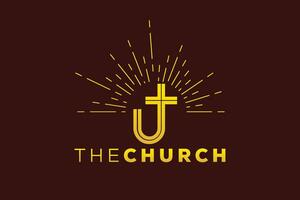 Trendy and Professional letter U church sign Christian and peaceful vector logo design