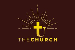 Trendy and Professional letter U church sign Christian and peaceful vector logo design