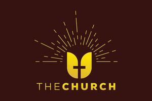 de moda y profesional letra tu Iglesia firmar cristiano y pacífico vector logo diseño