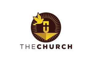 Trendy and Professional letter U church sign Christian and peaceful vector logo design