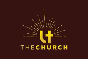 de moda y profesional letra tu Iglesia firmar cristiano y pacífico vector logo diseño