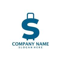 Letter S with Suitcase logo design vector. Initial S with Suitcase logo design template concept vector