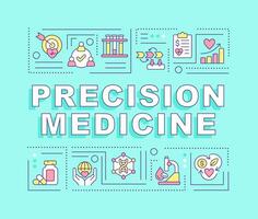 Precision medicine word concepts green banner. Genome study. Infographics with editable icons on color background. Isolated typography. Vector illustration with text