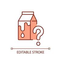 Editable milk icon representing heatflation concept, isolated vector, global warming impact thin line illustration. vector