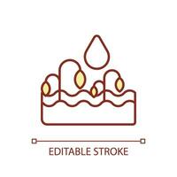 Editable drought and flooding icon representing heatflation, isolated vector, thin line illustration of global warming impact. vector