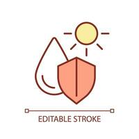 Editable water management icon representing heatflation, isolated vector, linear illustration of solutions to global warming. vector