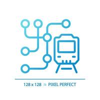 Metro map pixel perfect gradient linear vector icon. Subway network. Public transport system. Underground railway. Thin line color symbol. Modern style pictogram. Vector isolated outline drawing