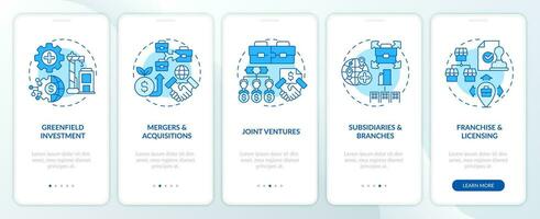 vistoso 2d íconos representando exterior directo inversión móvil aplicación pantalla colocar. recorrido 5 5 pasos vistoso gráfico instrucciones con lineal conceptos, ui, ux, gui modelo. vector