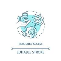 Editable resource access icon, isolated vector, foreign direct investment thin line illustration. vector