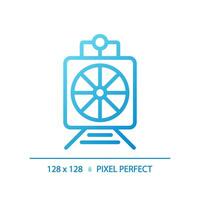 Rotary snow plow pixel perfect gradient linear vector icon. Steam train. Railroad maintenance. Heavy machine. Thin line color symbol. Modern style pictogram. Vector isolated outline drawing
