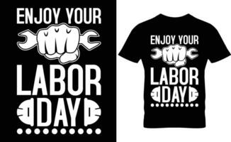 disfrutar tu labor día tipografía camiseta diseño vector