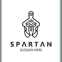 Spartan Helmet Warrior Logo template. spartan flat design vector