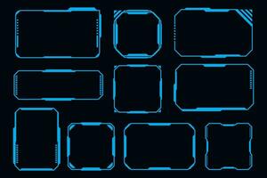 Vector futuristic set digital frame element. Technology HUD sci-fi square shape.