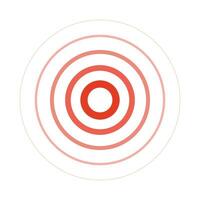 Red Rings sound wave and line in a circle. Tap symbol. vector