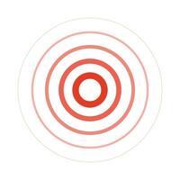 Red Rings sound wave and line in a circle. Tap symbol. vector