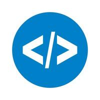 Round code mark icon. Programming and coding symbol. Vector. vector