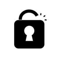 Unlocking silhouette icon. Security. Vector. vector