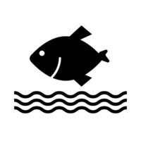 nadando pescado silueta icono. vector. vector