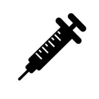 Syringe silhouette icon. Prophylactic and medical injection. Vector. vector