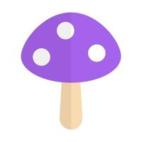Flat design poison mushroom icon. Vector. vector