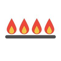 Simple gas stove and fire icon. Vector. vector