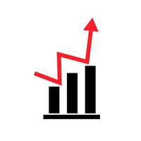 Rapidly growing bar graph. Sales data. Vector. vector