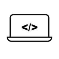 Laptop and coding mark. Programming computer. Vector. vector