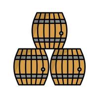 Stacked barrel icons. Wine aging and beer barrels. Vector. vector