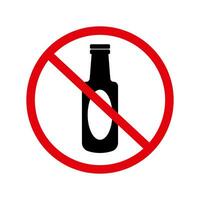 Wine bottle ban icon. Prohibit discarding bottles. Waste disposal warning sign. Vector. vector