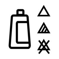 Set of icons of detergent bottles and bleaching symbols. Vector. vector