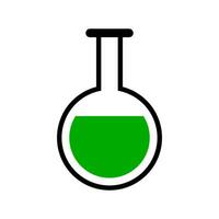 Flask icon with chemical liquid. Vector. vector