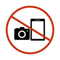 No photography sign. No camera or smart phone allowed. Vector. vector