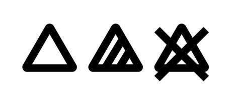 conjunto de lavandería simbolos blanqueador icono colocar. vectores