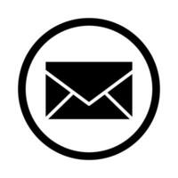 Mail button silhouette icon. Vector. vector