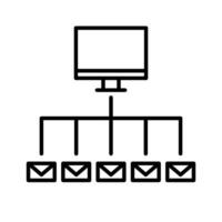 Email bulk sending icon from PC. Vector. vector