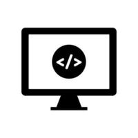 Desktop computer icon for programming development. Vector. vector