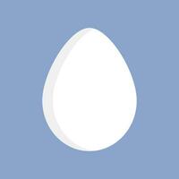 White egg icon in flat design isolated on blue background. Protein. Vector. vector