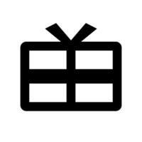 Present box silhouette icon. Gift box. Reward. Vector. vector